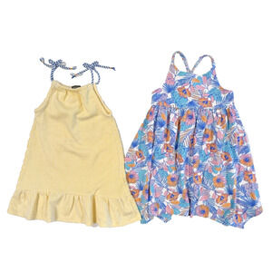 Lot of 2 TOMMY BAHAMA VINCE CAMUTO Sun Dresses Tropical Pink Blue Yellow Size 4